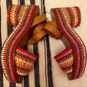 Tory Burch Paloma 95mm Poppy Red Multi Sandal Sz 9